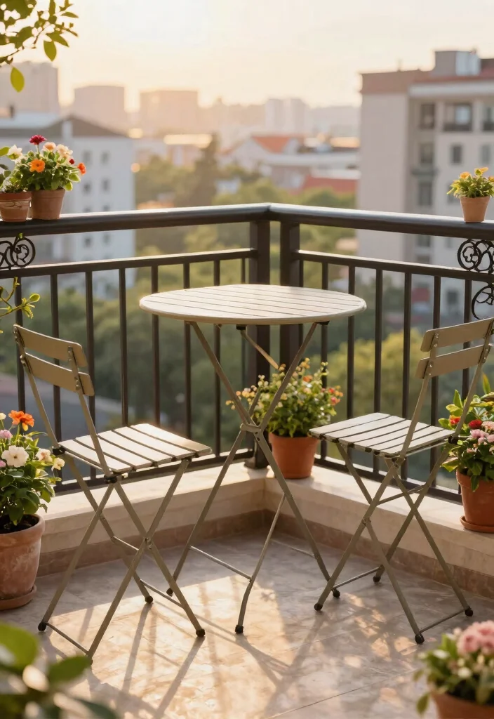 14 Balcony Bar Ideas for Small Spaces Without Permanent Install - 3. Foldable Bar Set 1