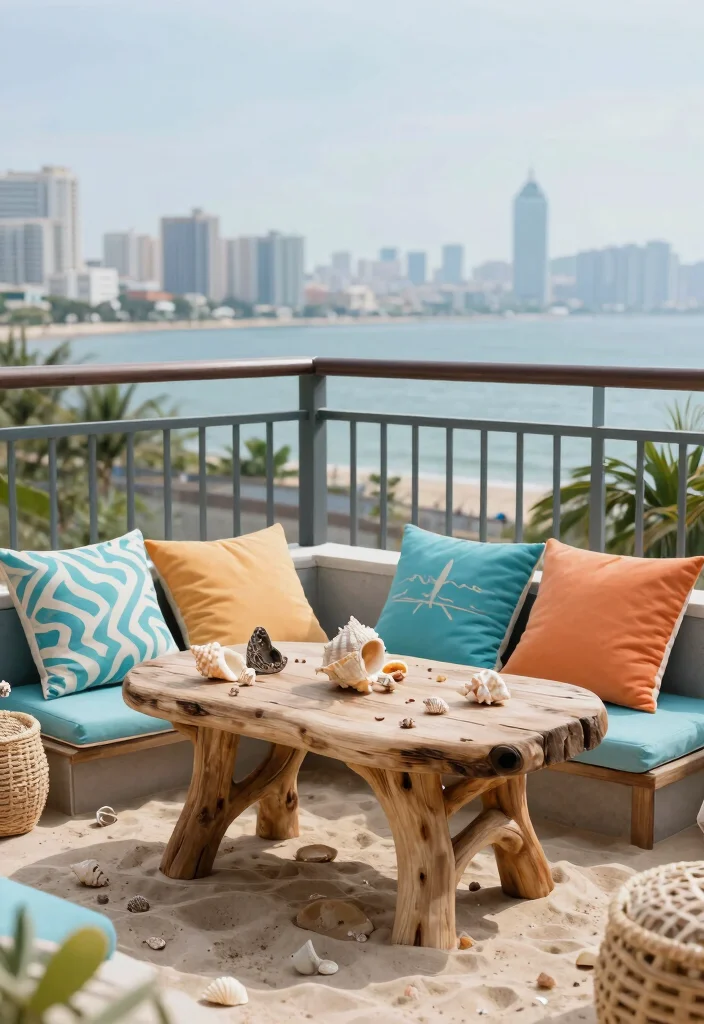 14 Balcony Bar Ideas for Small Spaces Without Permanent Install - 9. Miniature Beach Bar 1
