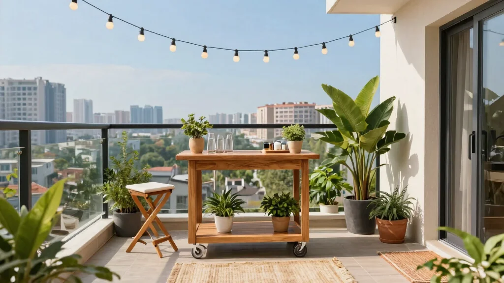 14 Balcony Bar Ideas for Small Spaces Without Permanent Install