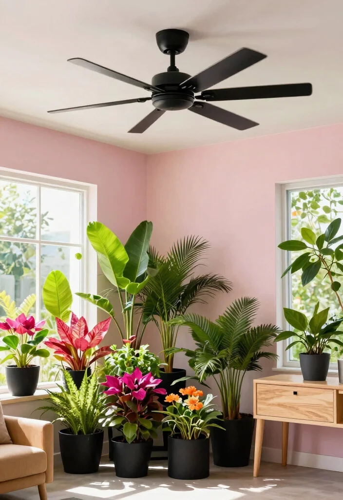 14 Black Ceiling Fan Ideas That Don't Show Every Dust Speck - 10. Color Coordination 1