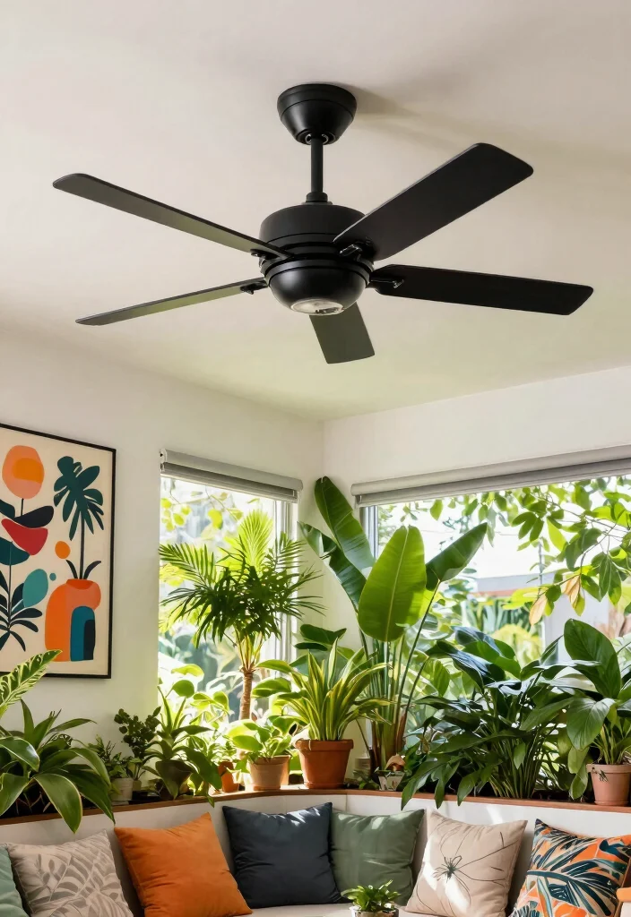 14 Black Ceiling Fan Ideas That Don't Show Every Dust Speck - 11. Statement Pieces 1