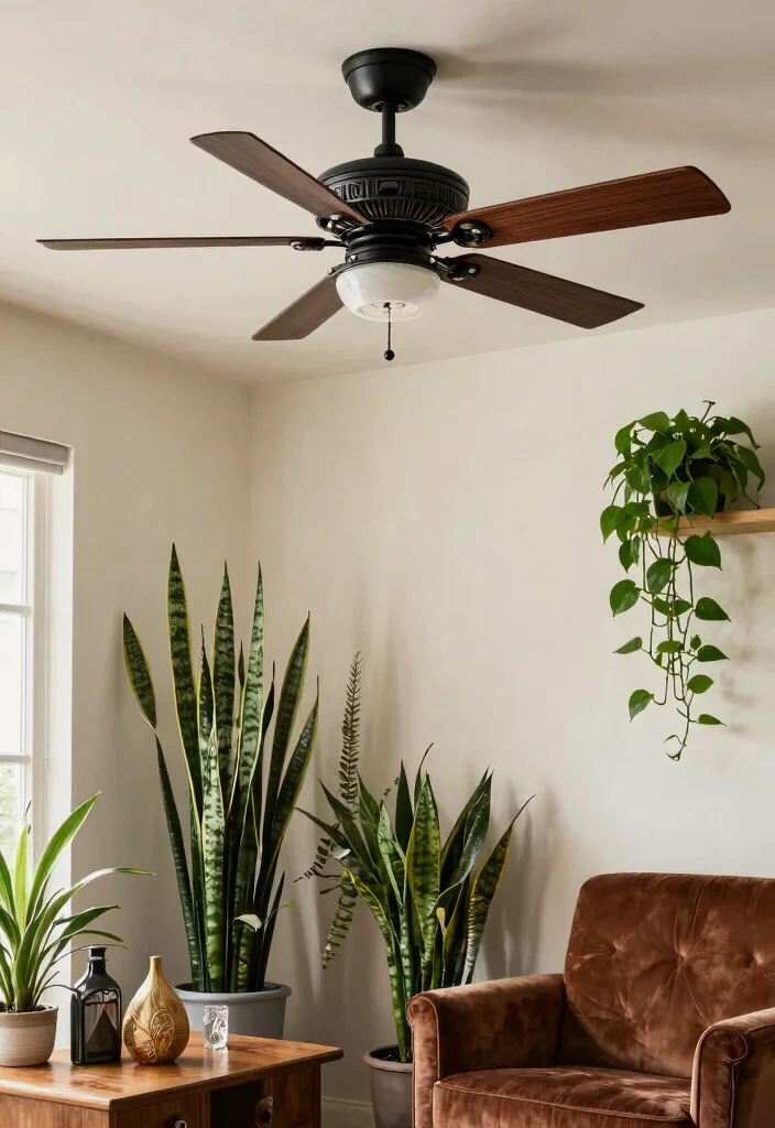 14 Black Ceiling Fan Ideas That Don't Show Every Dust Speck - 3. Stylish Art Deco Influences 1