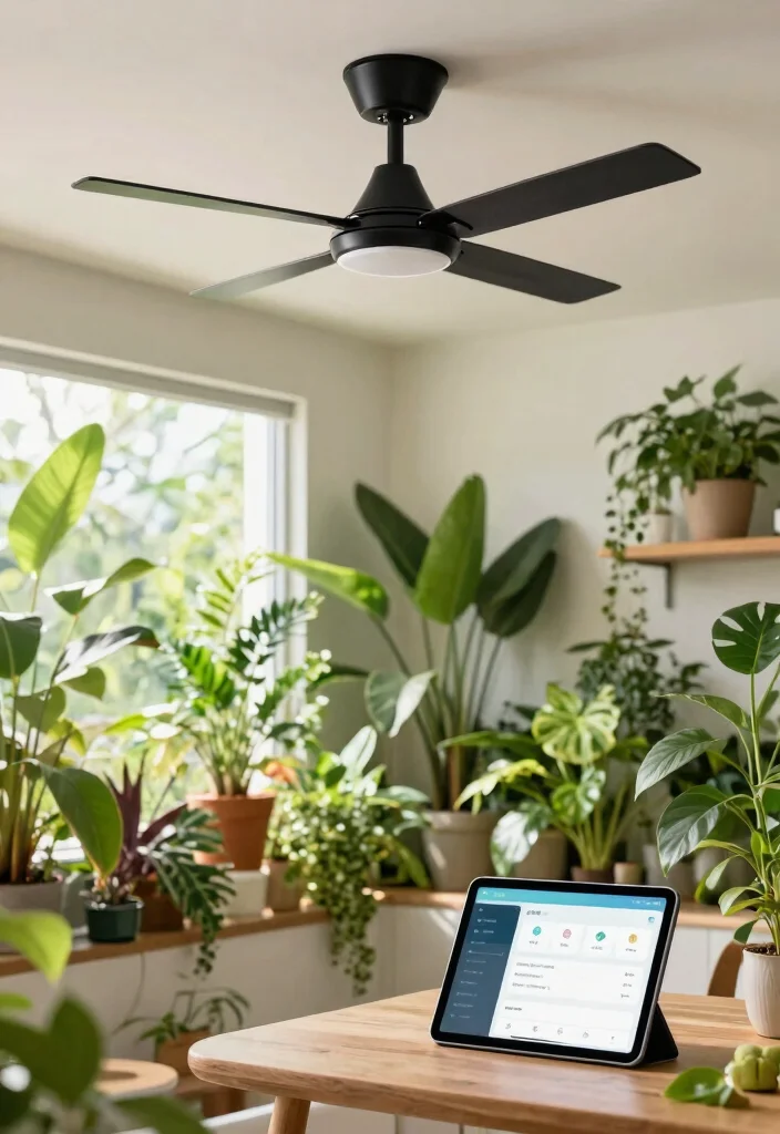 14 Black Ceiling Fan Ideas That Don't Show Every Dust Speck - 6. Smart Ceiling Fans 1