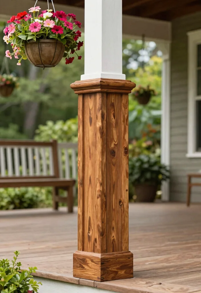 14 Cedar Porch Post Ideas That Add Curb Appeal and Support Structure - 1. Classic Square Cedar Posts 1