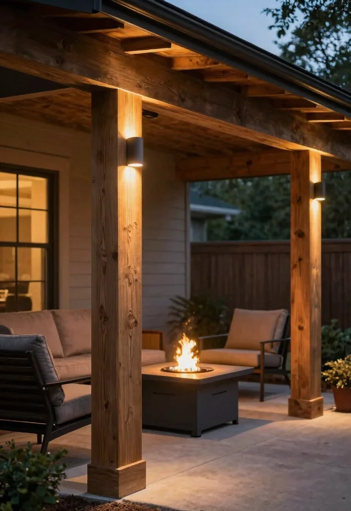14 Cedar Porch Post Ideas That Add Curb Appeal and Support Structure - 9. Integrated Lighting in Cedar Posts 1