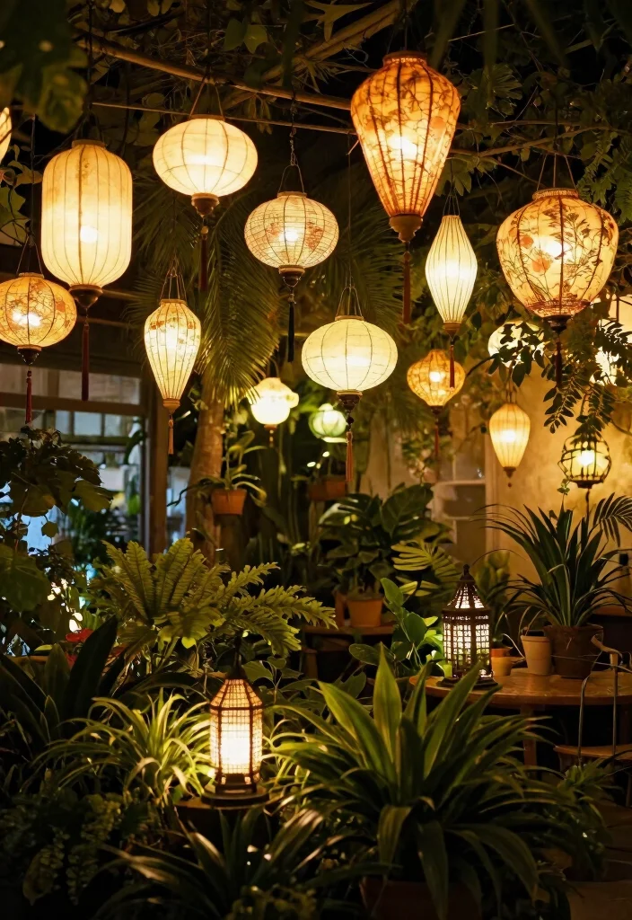 14 False Ceiling Lighting Ideas That Hide Ductwork and Wiring - 12. Lanterns for a Whimsical Touch 1