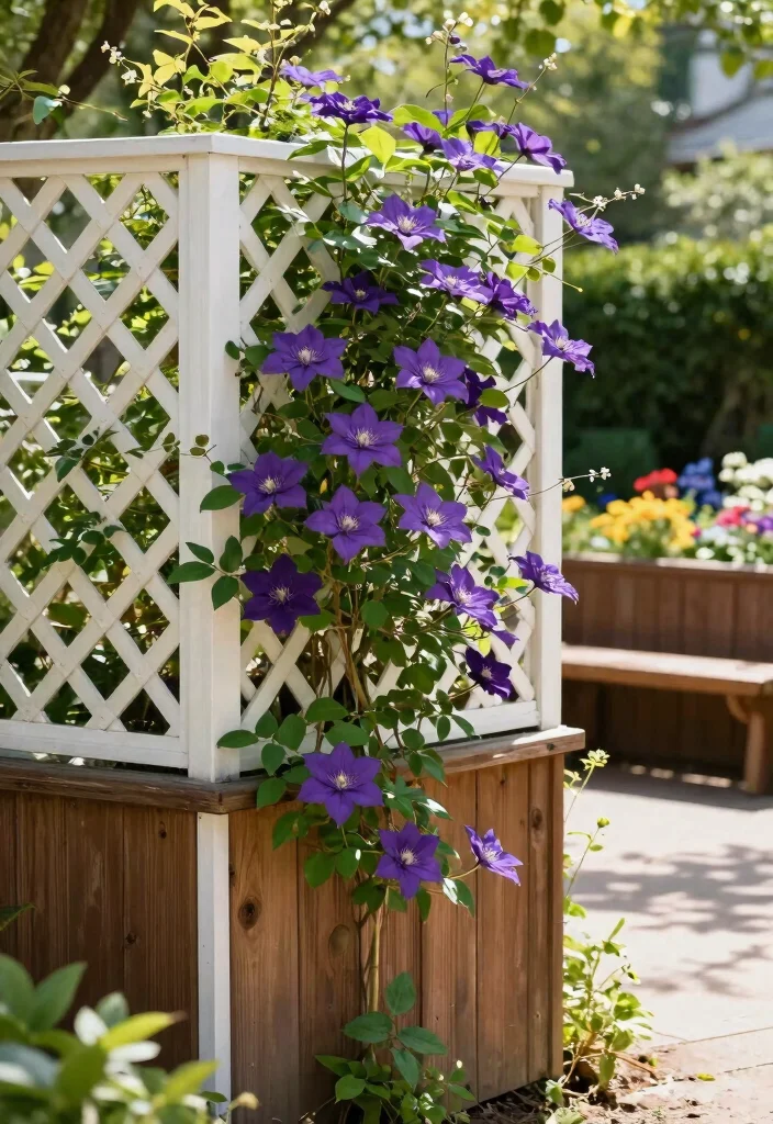 14 Fence Screening Ideas That Block Neighbors Without Full Rebuild - 1. Lattice Panels with Climbing Plants 1