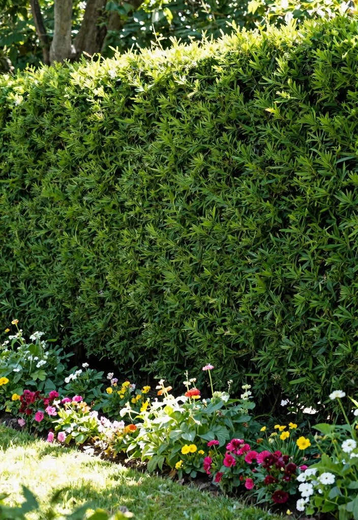 14 Fence Screening Ideas That Block Neighbors Without Full Rebuild - 12. Hedge Fencing for Evergreen Privacy 1