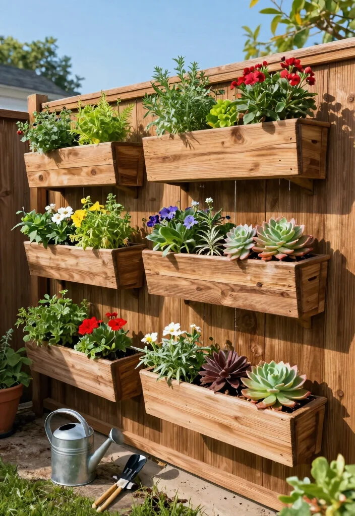 14 Fence Screening Ideas That Block Neighbors Without Full Rebuild - 4. Vertical Garden Planters 1