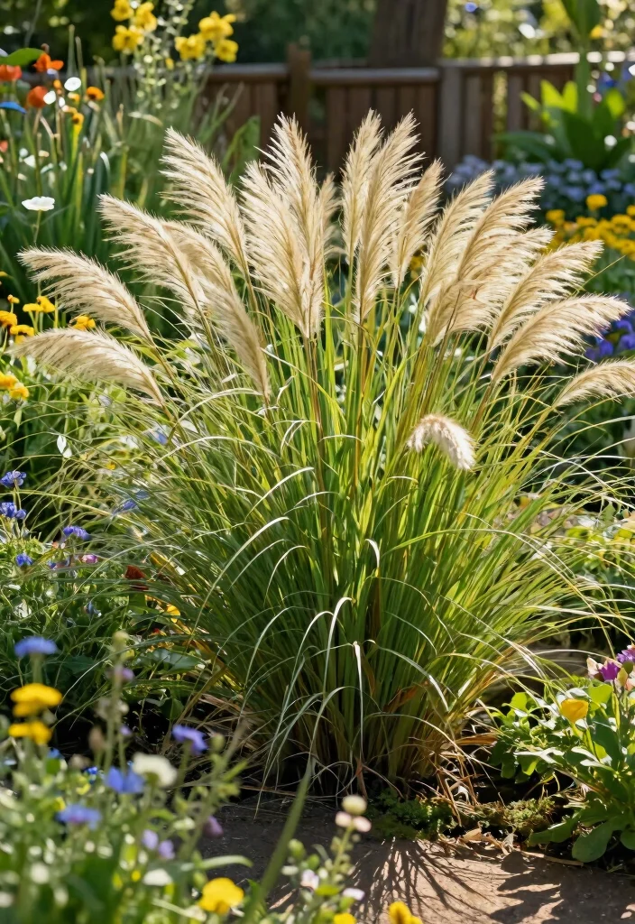 14 Fence Screening Ideas That Block Neighbors Without Full Rebuild - 7. Ornamental Grasses for Natural Beauty 1