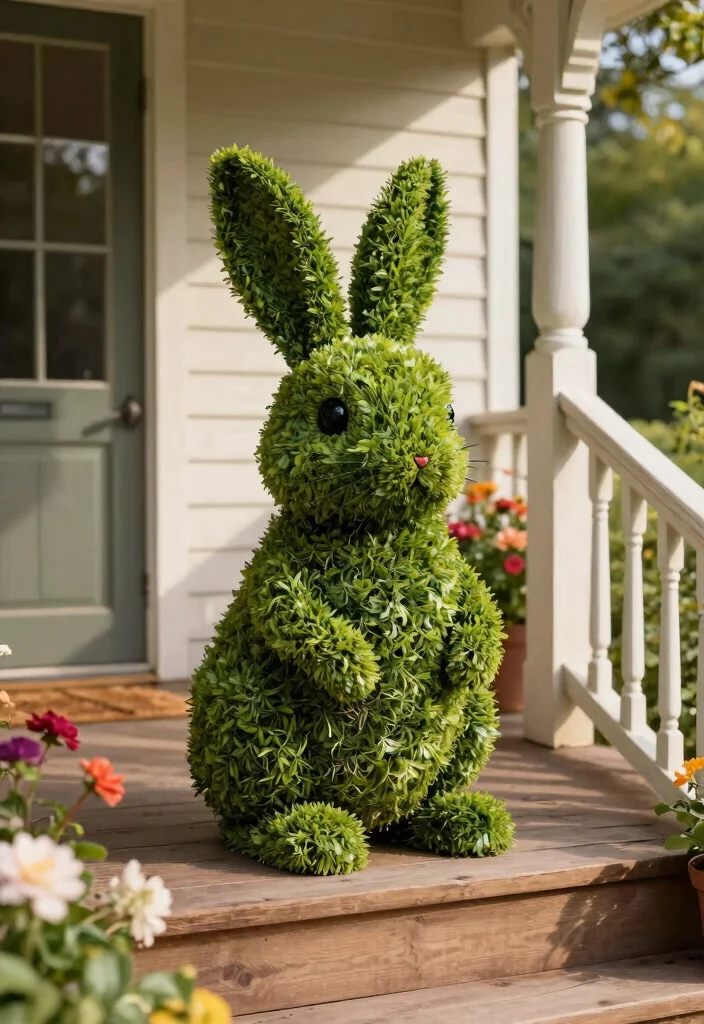 14 Front Porch Topiary Ideas That Stay Green Year-Round 5 14 Front Porch Topiary Ideas That Stay Green Year-Round - 4. Unique Animal-Shaped Topiary 1