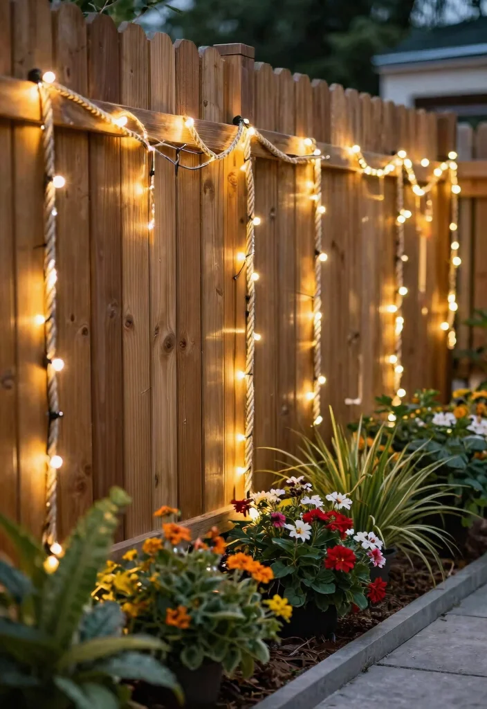 14 Lights on Fence Ideas That Stay Bright Without Running Wire - 10. Twisted Rope Lights 1