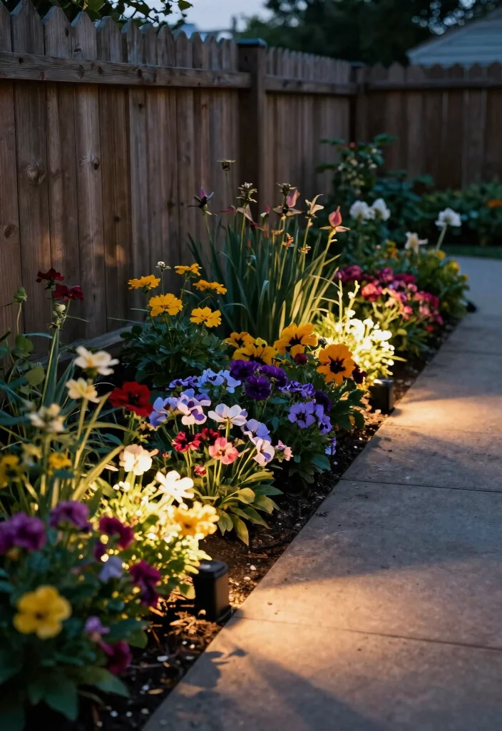 14 Lights on Fence Ideas That Stay Bright Without Running Wire - 12. Ground Spotlights 1