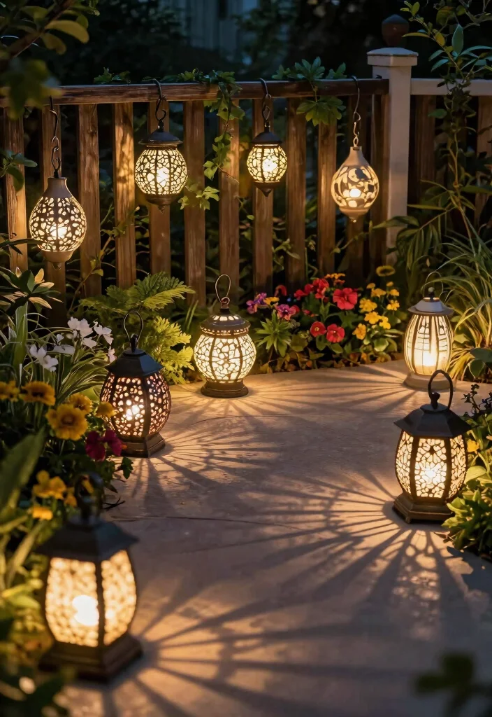 14 Lights on Fence Ideas That Stay Bright Without Running Wire - 2. Decorative Lanterns 1