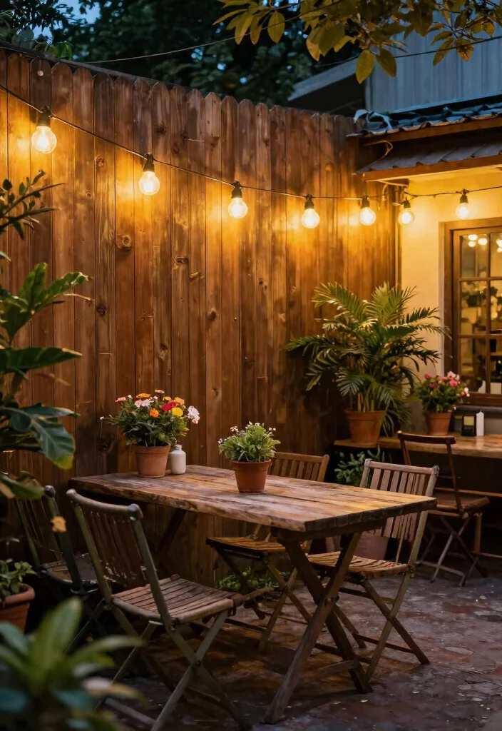 14 Lights on Fence Ideas That Stay Bright Without Running Wire - 4. Vintage-Style String Lights 1