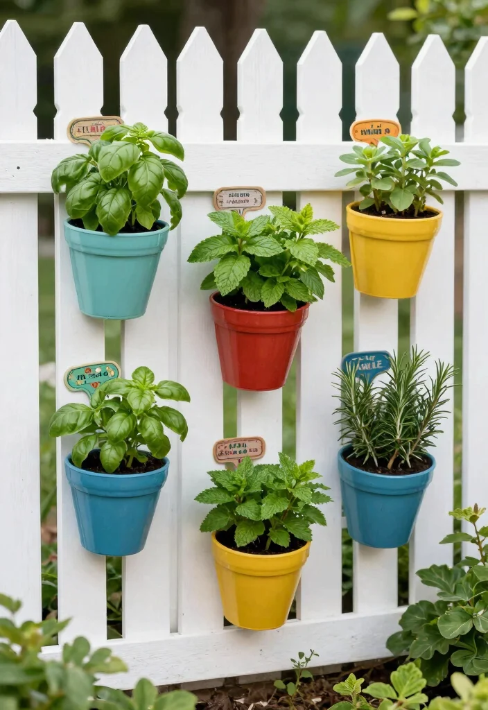 14 Picket Fence Decor Ideas That Add Charm Without Clutter - 1. Vertical Herb Garden 1