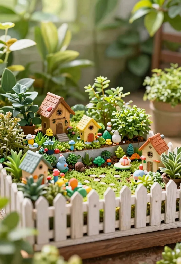 14 Picket Fence Decor Ideas That Add Charm Without Clutter - 12. Miniature Garden Scenes 1
