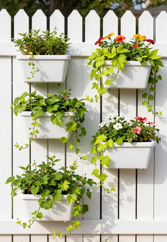 14 Picket Fence Decor Ideas That Add Charm Without Clutter - 2. Climbing Planters 1