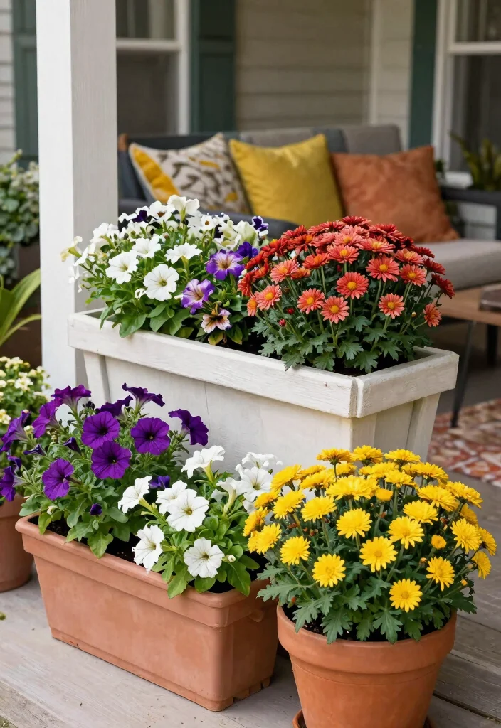 14 Porch Planter Ideas That Survive Heat and Missed Watering - 14. Seasonal Planter Swaps 1
