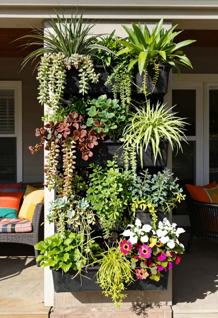 14 Porch Planter Ideas That Survive Heat and Missed Watering - 8. Vertical Garden Ideas 1