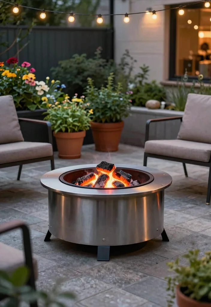 14 Small Backyard Fire Pit Ideas for Tight Spaces and HOA Rules - 1. Portable Steel Fire Pit 1