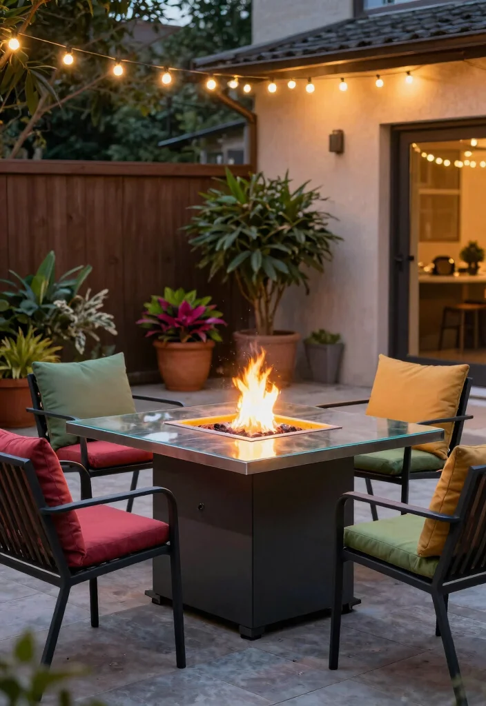 14 Small Backyard Fire Pit Ideas for Tight Spaces and HOA Rules - 3. Gas Fire Pit Table 1