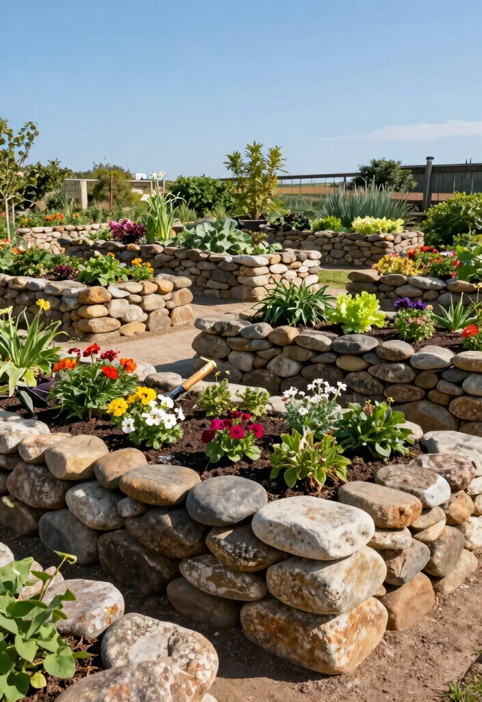 14 Stone Garden Beds That Keep Soil From Washing Out in Rain - 1. Classic Stone Raised Beds 1