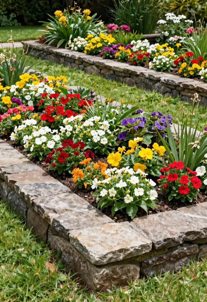 14 Stone Garden Beds That Keep Soil From Washing Out in Rain - 8. Stone Bordering for Existing Beds 1
