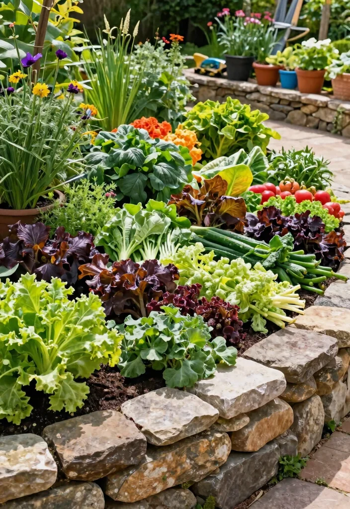 14 Stone Garden Beds That Keep Soil From Washing Out in Rain - 9. Edible Stone Beds 1
