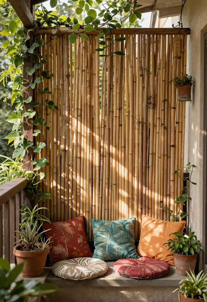 15 Balcony Privacy Screen Ideas for Renters Who Can't Drill - 2. Bamboo Screens 1