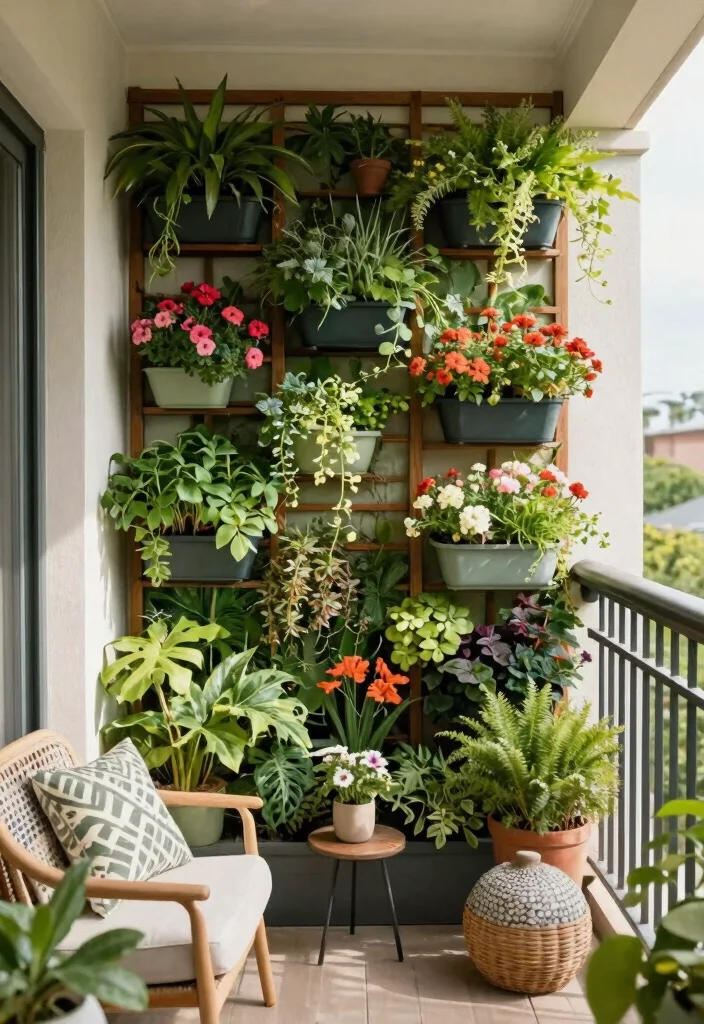 15 Balcony Privacy Screen Ideas for Renters Who Can't Drill - 3. Vertical Garden Walls 1