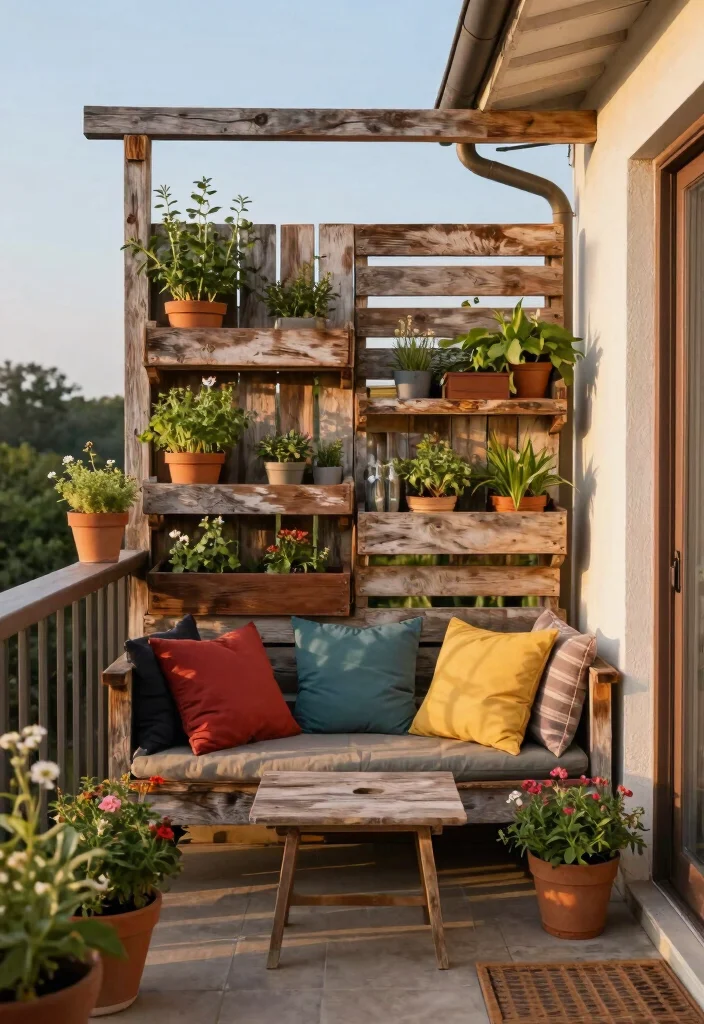 15 Balcony Privacy Screen Ideas for Renters Who Can't Drill - 7. DIY Pallet Screens 1