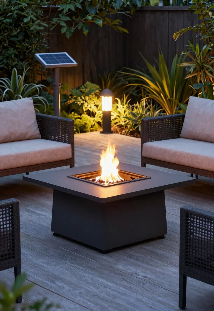 15 Deck Fire Pit Ideas That Meet Code Without a Permit - 15. Solar-Powered Fire Pit 1