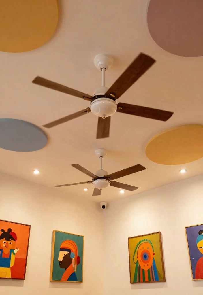 15 False Ceiling Ideas for Halls with Two Fans That Hide Wiring Cheap - 13. Artistic False Ceiling with Creative Lighting 1