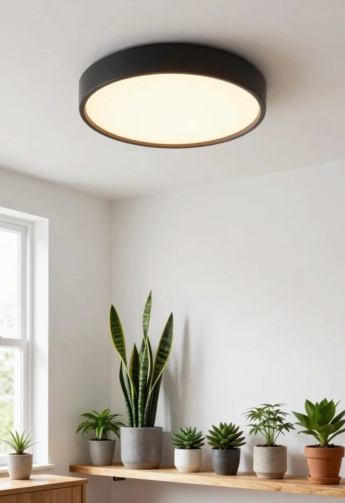 15 Flush Mount Ceiling Light Ideas for Low Ceilings Under 8 Feet - 1. Minimalist Matte Black Flush Mount 1