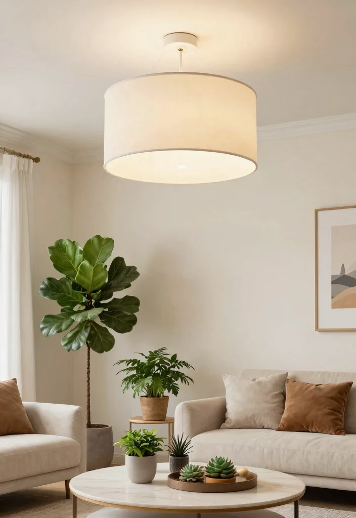 15 Flush Mount Ceiling Light Ideas for Low Ceilings Under 8 Feet - 11. Elegant Drum Shade Flush Mount 1