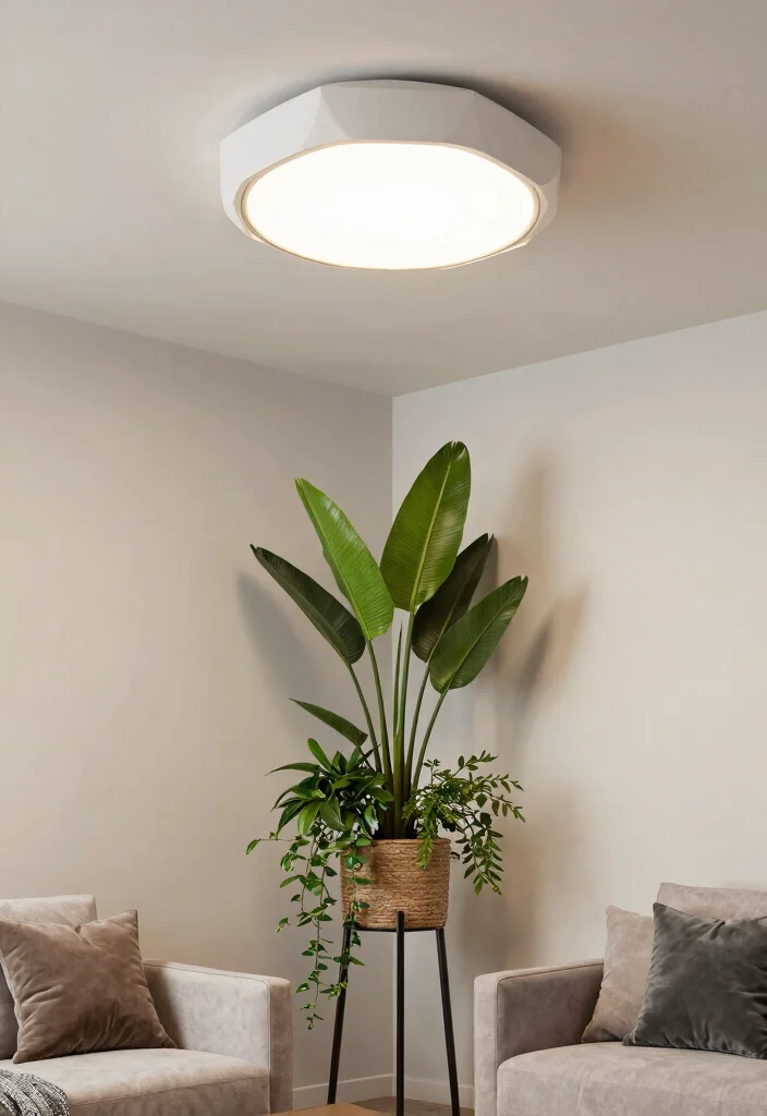 15 Flush Mount Ceiling Light Ideas for Low Ceilings Under 8 Feet - 6. Geometric Flush Mount Light 1