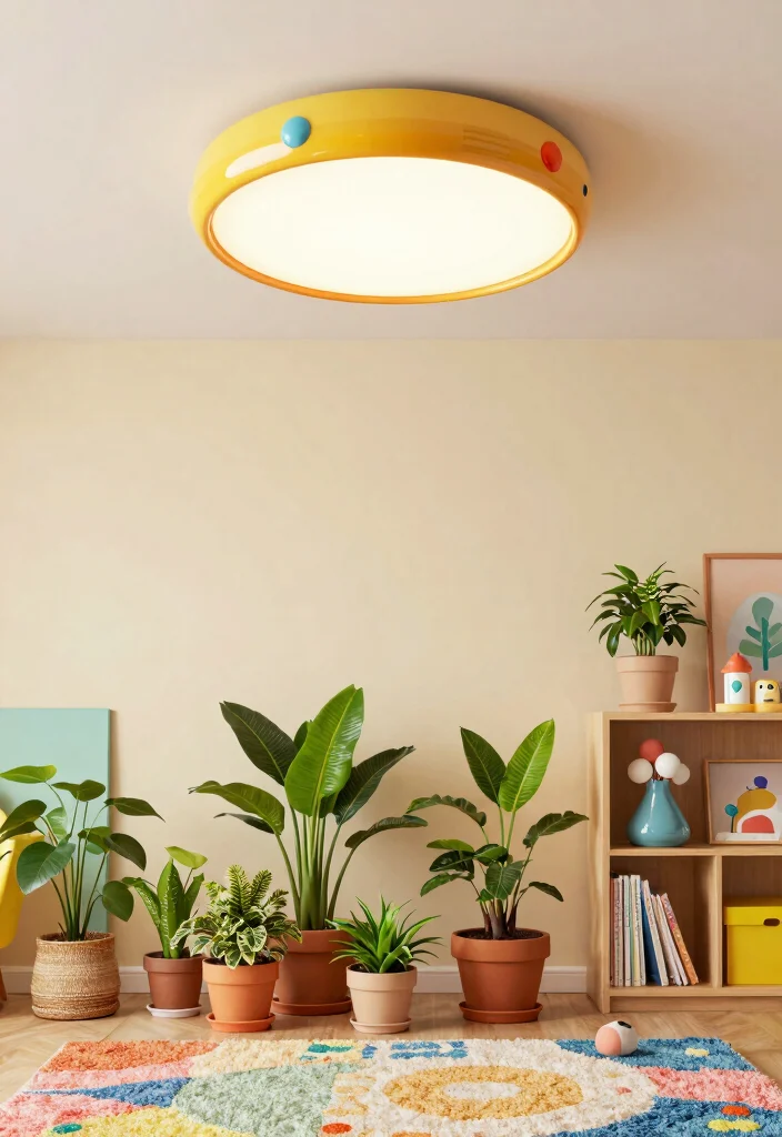 15 Flush Mount Ceiling Light Ideas for Low Ceilings Under 8 Feet - 8. Retro Style Flush Mount 1