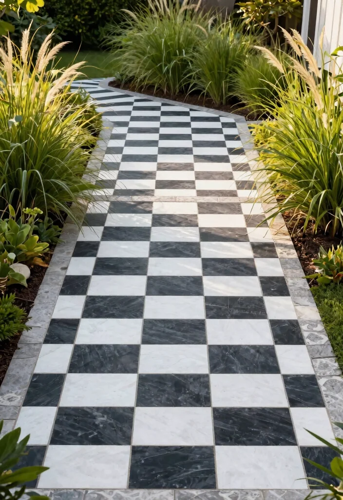 15 Front Yard Paver Ideas That Don't Require Heavy Equipment - 1. Checkerboard Charm 1