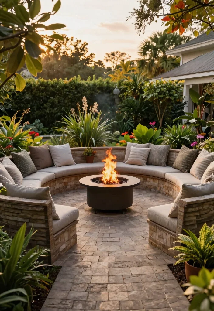 15 Front Yard Paver Ideas That Don't Require Heavy Equipment - 10. Circular Patio 1