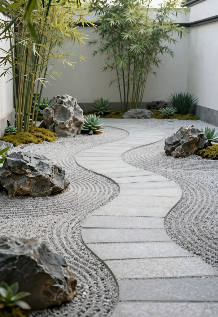 15 Front Yard Paver Ideas That Don't Require Heavy Equipment - 12. Zen Garden 1