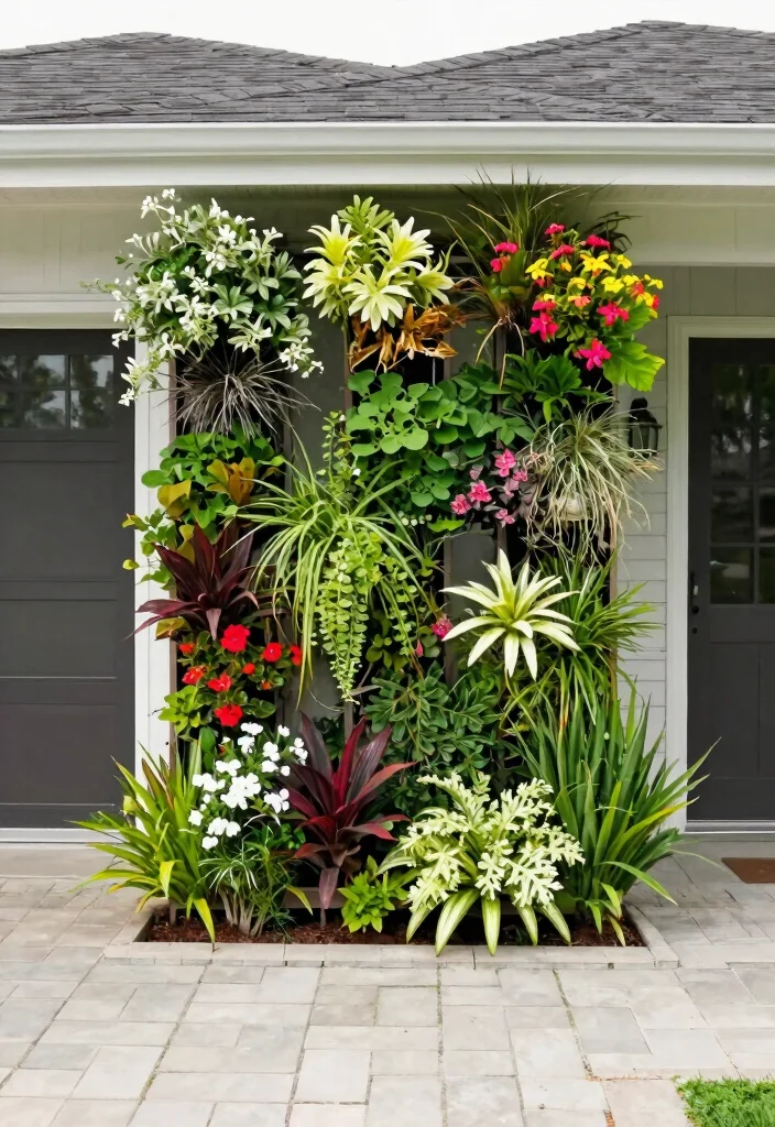 15 Front Yard Paver Ideas That Don't Require Heavy Equipment - 13. Vertical Gardens 1