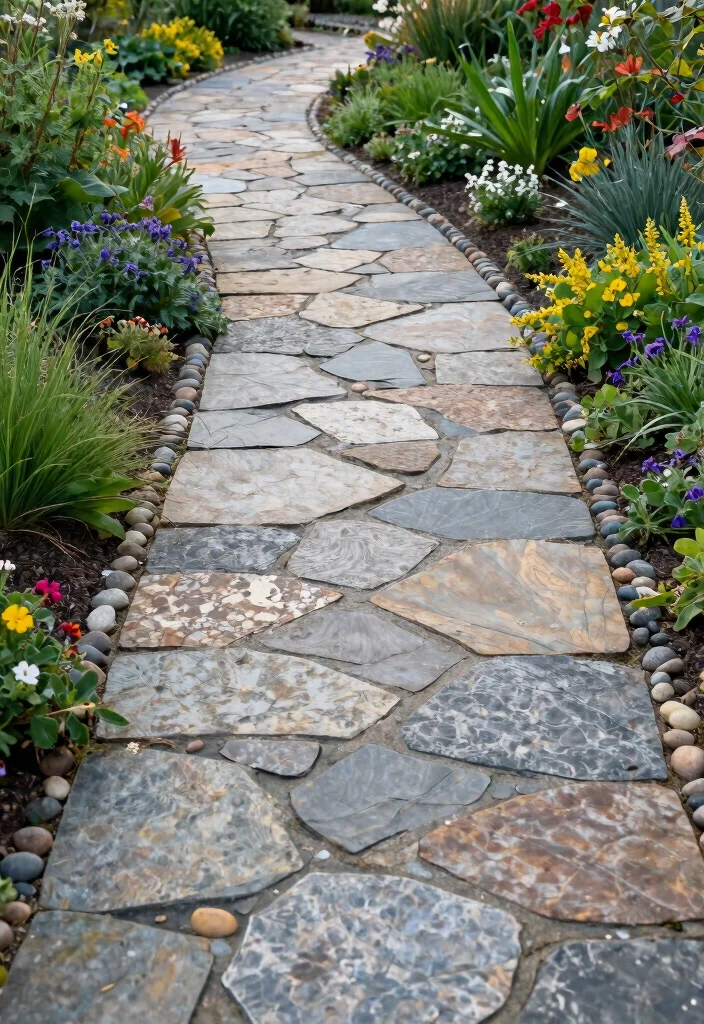 15 Front Yard Paver Ideas That Don't Require Heavy Equipment - 2. Rustic Stone Walkway 1