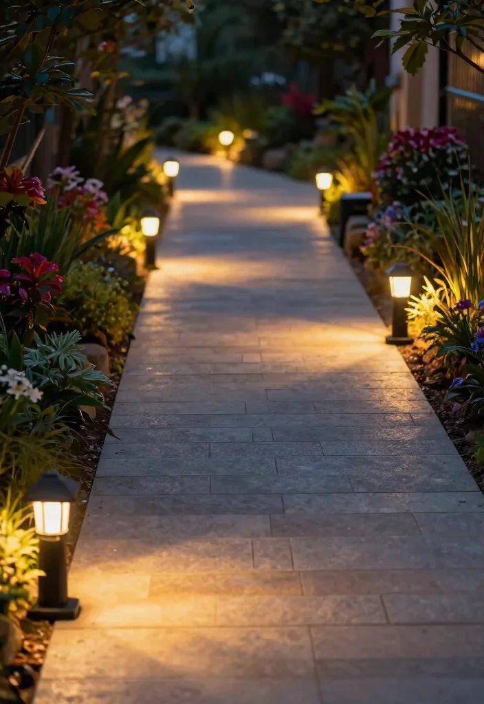 15 Front Yard Paver Ideas That Don't Require Heavy Equipment - 7. Walkway with Lighting 1