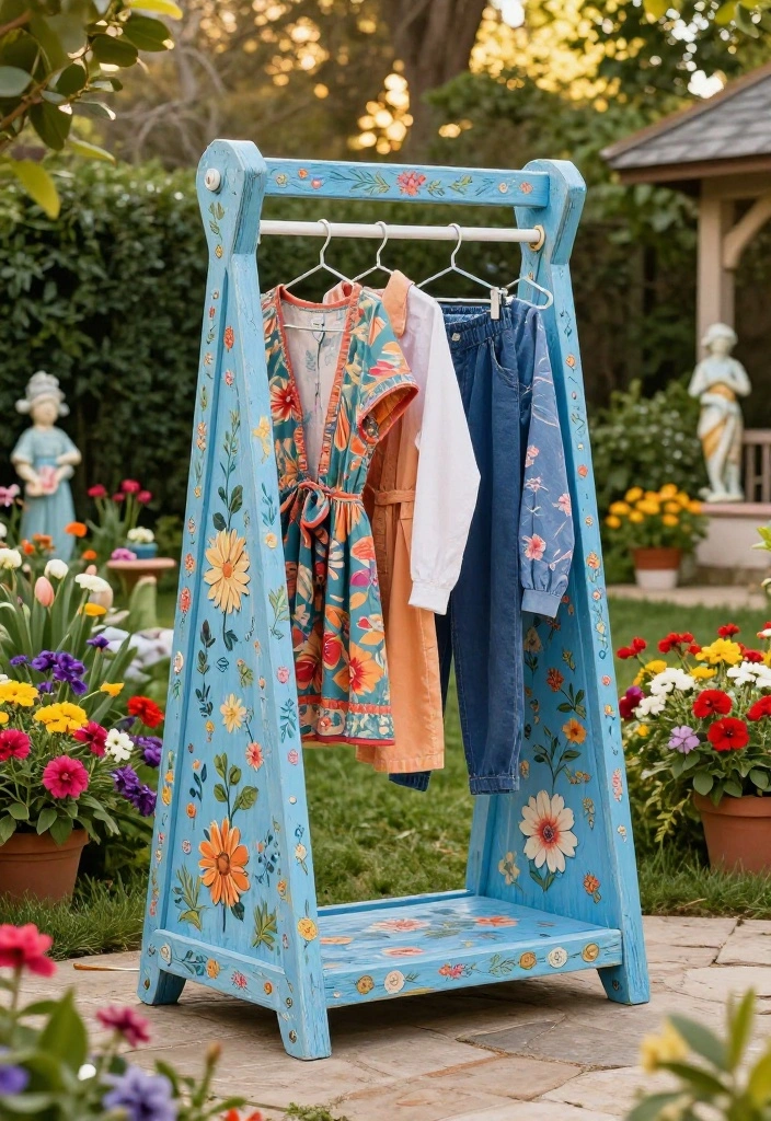 15 Outdoor Clothes Line Ideas That Don't Ruin Your Backyard View - 5. Clothes Drying Racks as Art 1