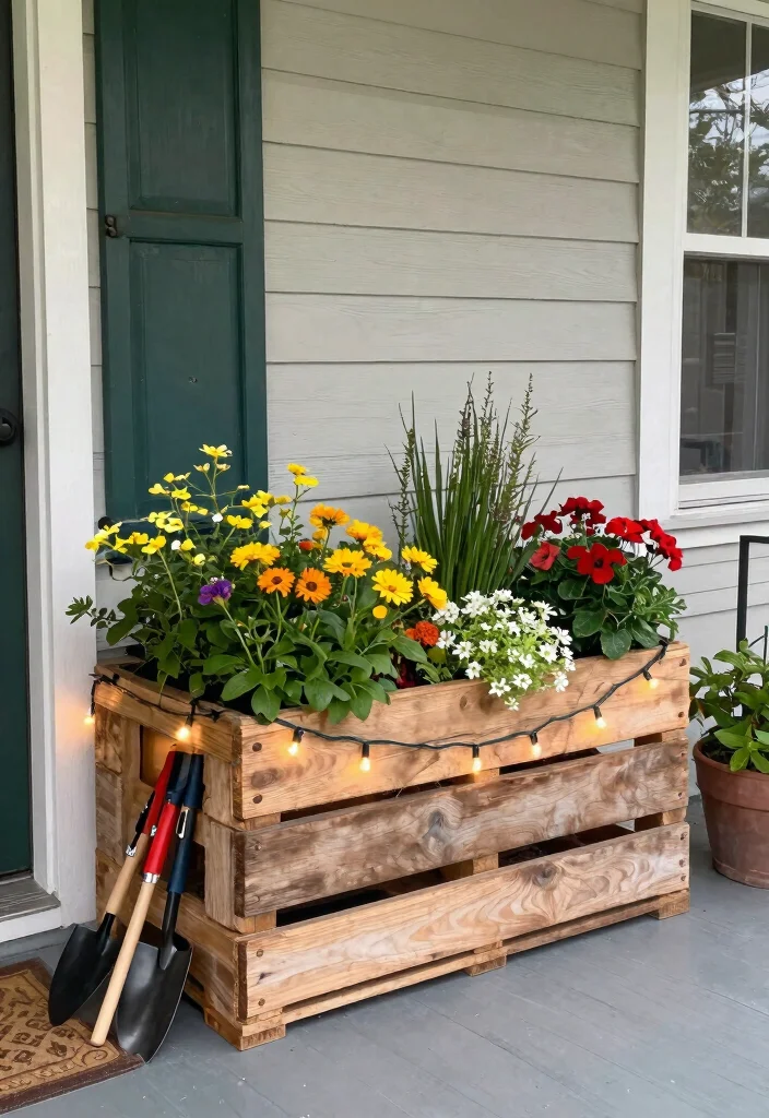 15 Outdoor Planters Front Door Ideas for Small Entry Spaces 14 15 Outdoor Planters Front Door Ideas for Small Entry Spaces - 13. DIY Pallet Planter 1