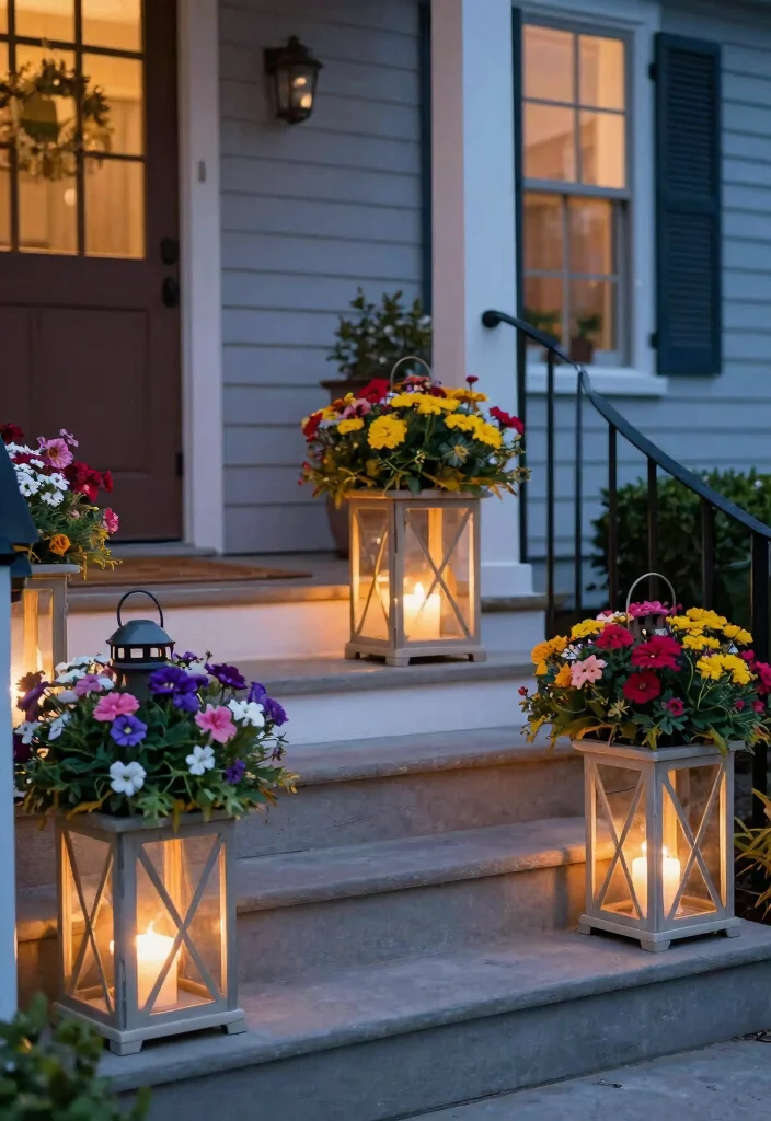 15 Outdoor Planters Front Door Ideas for Small Entry Spaces 15 15 Outdoor Planters Front Door Ideas for Small Entry Spaces - 14. Elegant Lantern Planters 1