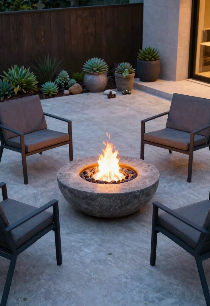 15 Patio Fireplace Ideas on a Budget Without a Full Masonry Build 3 15 Patio Fireplace Ideas on a Budget Without a Full Masonry Build - 2. Stone Fire Bowl: Minimalist Style 1
