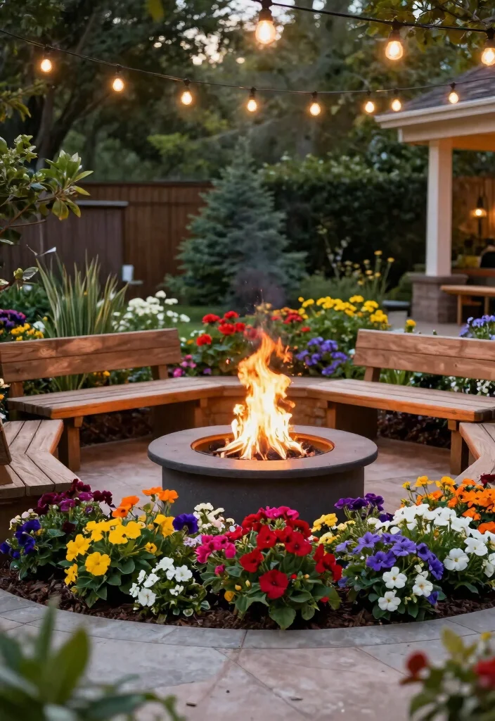 15 Patio Fireplace Ideas on a Budget Without a Full Masonry Build 10 15 Patio Fireplace Ideas on a Budget Without a Full Masonry Build - 9. Fire Pit Garden Bed: Unique and Functional 1