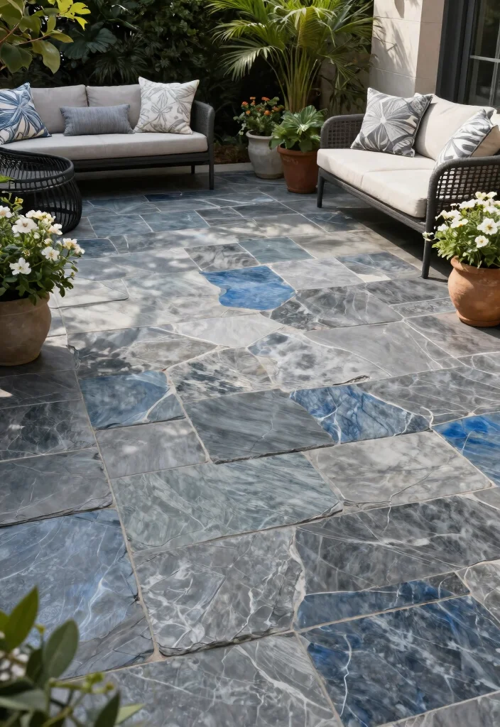 15 Patio Tiles Over Concrete That Don't Require Removal 12 15 Patio Tiles Over Concrete That Don't Require Removal - 11. Elegant Slate Tiles 1